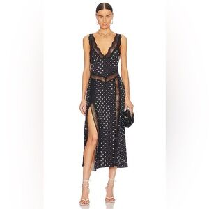Free People Black and White Polka Dot Maxi Dress